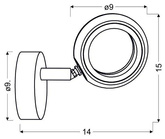 Aplic de perete 1X4W LED 3000K crom AURELION 91-65247