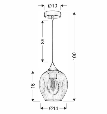 Black/brown glass hanging lamp Aspa 31-00583