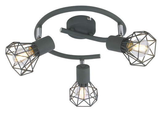 Plafonnier en spirale 3X40W E14 gris mat VERVE 98-60990