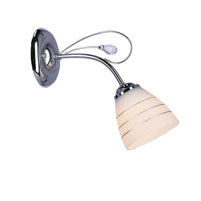 Applique murale chrome avec abat-jour cristal blanc Simpli Candellux 21-64288