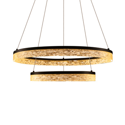 FROZI Pendant Lamp BLACK 38W 3000K LED Clear Crystals