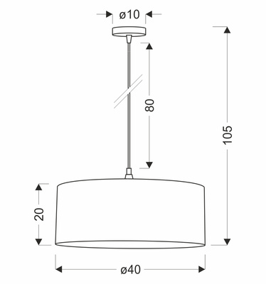 SHANTI pendant lamp black 1x40W E27 shade grey 31-38678