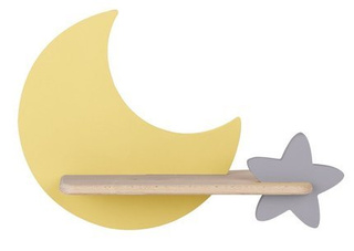 5W LED-Wandleuchte für ein Kind, gelber Mond, Stern, Mond, Candellux 21-76731