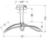 Silver adjustable pendant lamp LED 38W 4000K Slash Candellux 31-69887