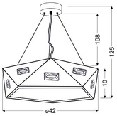 Hanging lamp white pentagonal adjustable LED 24W Nemezis Candellux 31-64875