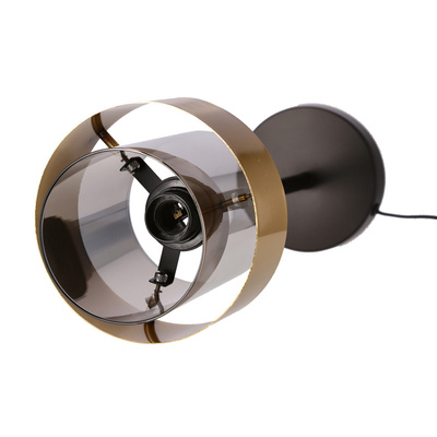 Spiega-Lampe aus schwarzem Messing, E27, farbloser Schirm