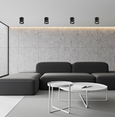 Lampa sufitowa tuba natynkowa czarna GU10 metalowa