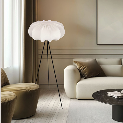 Floor lamp CAFEE with latte cream lampshade 52 cm standing lamp in Scandinavian style E27