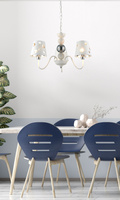 Candelabru alb suspendat 3xE14 Batley Ledea 50203109