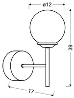 Wall lamp single chrome glass shade Best 21-67234