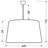 Lampa sufitowa wisząca candellux tiger 31-94462 e27 biało-srebrny