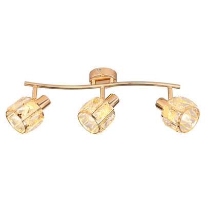 PLAFONNIER DUBAI ABAT-JOUR CRISTAL TRANSPARENT OR ROSE