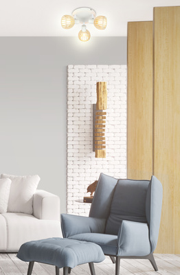 Plafoniera Atarri Candellux 98-68118 plafon lemn alb 3xE14