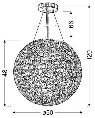 Lampa sufitowa miedziana kula z metalowych rurek E27 Abros Candellux 31-09074