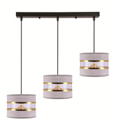 wisząca z abażurami Pandy czarna potrójna do salonu E27 Lampa
