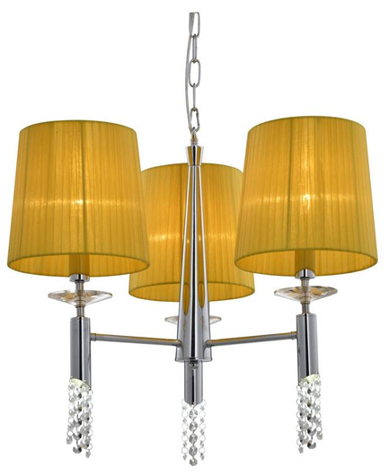 Chandelier with crystals 3xE27 yellow + Dual crystals 33-23179