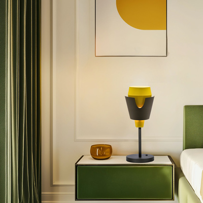 Lampe de table gris/jaune avec interrupteur Falun LEDEA 50501150