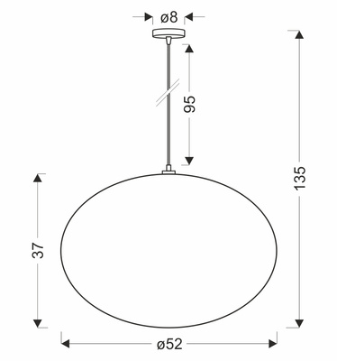 MELLOW lampă suspendată neagră 1x40W E27 abajur 52 sferă albă 31-41951