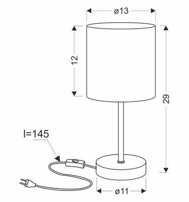 BETA lampka stołowa czarny 1x40W E14 abażur biały błyszczący