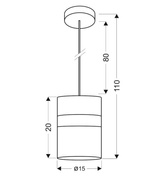 Lampe suspendue 1xE27 chromé BRANDO 31-28044