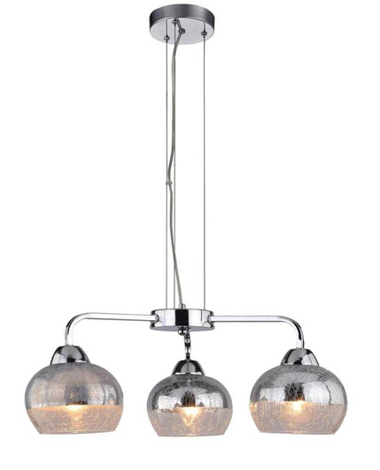 Suspension miroir, chrome, verre martelé 3x60W Cromina Candellux 33-56368