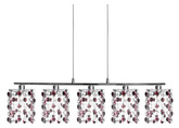 Lampe suspendue bordeaux + cristaux 5xG9 Classic 35-97029