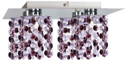 Ceiling lamp chrome / burgundy crystals 4xG9 Classic 98-98224