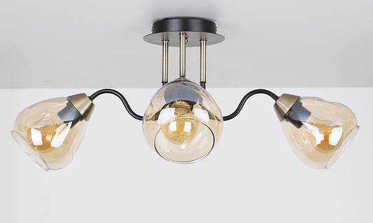 Lampa sufitowa czarno/złota dymiona 3xE27 Unica 33-00880
