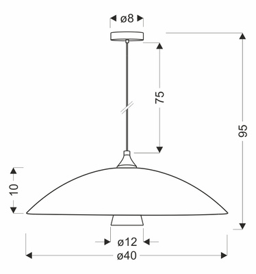 DUETTO lampa wisząca satynowy złoty 1x40W E27 klosz biały+biały z paskiem złotym