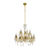 Hanging lamp gold chandelier 12xE14 Maria Teresa 30-94608