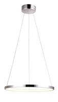 Suspension LED 18W anneau rond 29cm chrome Lune 31-64592
