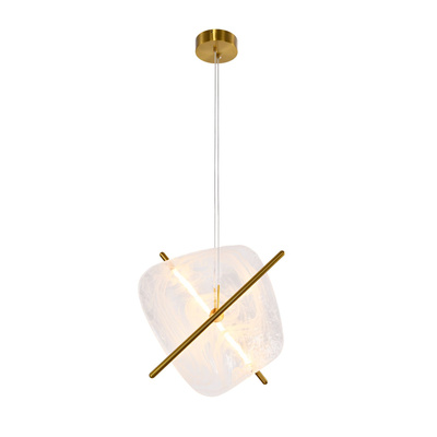 RELAX square brown pendant lamp 15W LED 3000K white shade