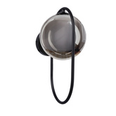 Wall sconce CORDEL in dark japandi style black ring with graphite ball shade modern LED G9 bedroom wall light