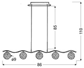 Candellux Starlet 35-85767 G9 chrome ceiling lamp