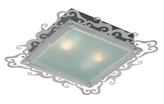 Lampa sufitowa Candellux 10-39470 Casablanca plafon 2X60W E27 38 cm satyna kwadrat