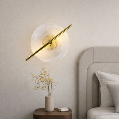 RELAX wall lamp round brass 5W LED 3000K white shade