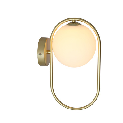 Wandleuchte Messing Glas Kugelring G9 Cordel 21-73440