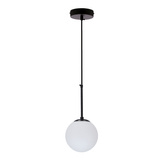 Pompei lampa wisząca czarny E27 klosz biały 15cm 31-09586