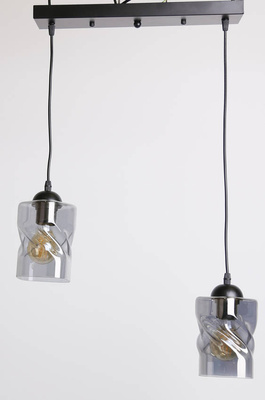 Suspension noir/bande fumée 2xE27 Felis 32-00132