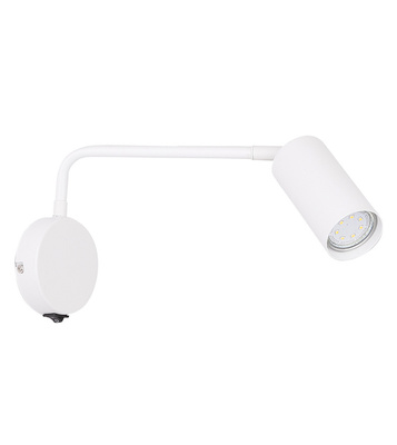 Aplică de perete mobilă albă cu întrerupător 1xGU10 Tina 21-76823