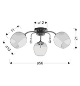 Plafoniera Zachera 3X40W E27 Alb