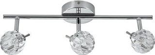 Lampa sufitowa BOMBOLA listwa ze szklanymi kloszami regulowana 3-punktowa do salonu