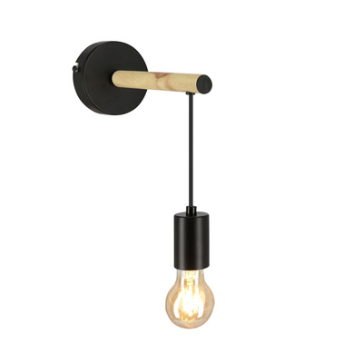 Applique simple noir + bois Izzy 21-75406