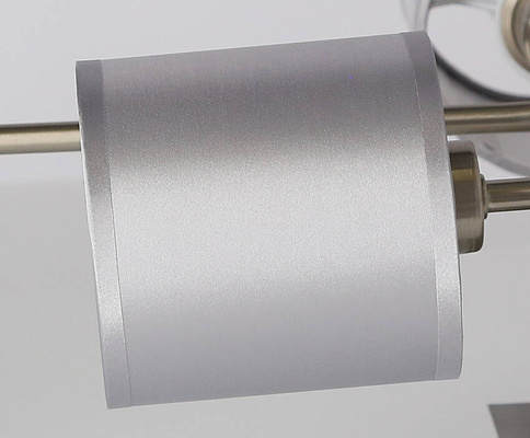 Lampa sufitowa satyna nikiel tkany abażur 6x40W Sax Candellux 36-70708