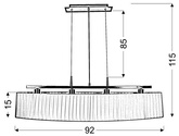 Plafonnier suspendu 4X40W E14 abat-jour blanc patiné BERG 34-45218