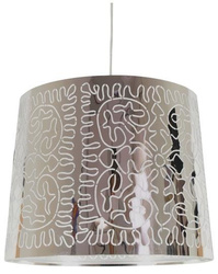 Lampa wisząca z abażurem Andromeda klasyczna srebrna pojedyncza