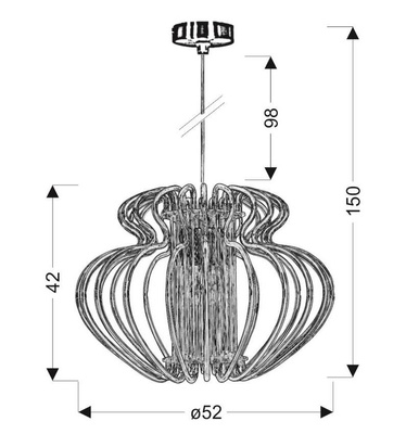 Lampe suspendue rouge 52x42cm Imperia 31-36578