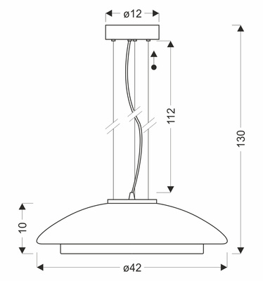 Pendant lamp Ombre 42 glass over table smoked shade GX53