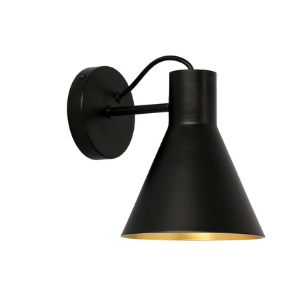 Einzelne mattschwarze und goldene Wandleuchte More Candellux 21-71149