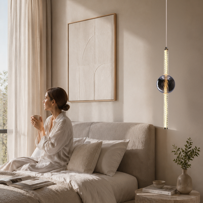 KELLY lampa wisząca złoty 8W LED 2700K klosz dymiony